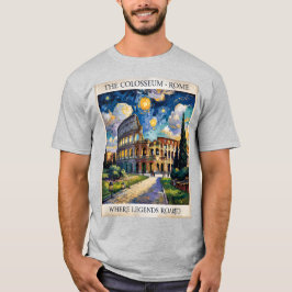 Van Gogh Rome Colosseum Oil Painting Retro Vintage T-shirt