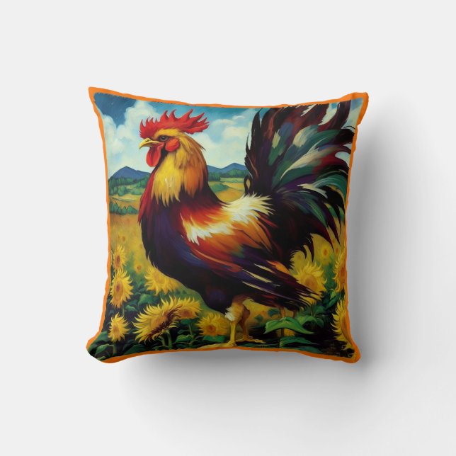 Van Gogh Rooster Dag en Nacht Kussen (Voorkant)