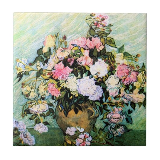Van Gogh Roses Tile Tegeltje (Voorkant)