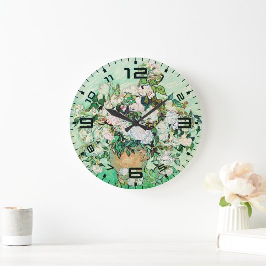 Van Gogh Roses Wall Clock – Mint Elegance Grote Klok (Huis)