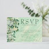 Van Gogh Roses Wedding Response Card RSVP Kaartje (Staand voorkant)