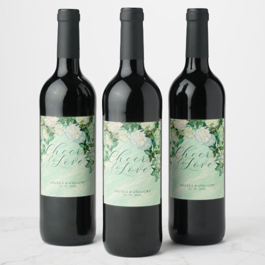 Van Gogh Roses Wedding Wine Label Wijn Etiket (Flessen)