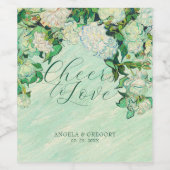 Van Gogh Roses Wedding Wine Label Wijn Etiket (Enkel label)