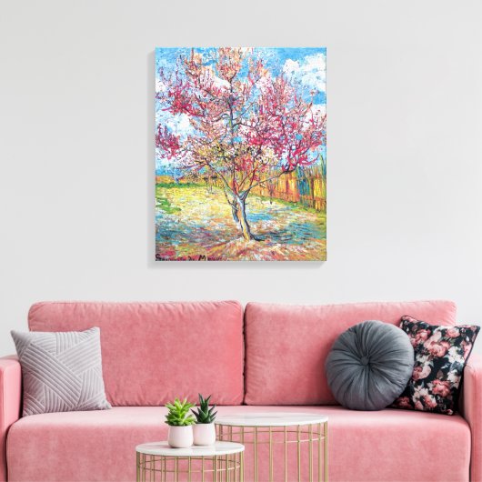 Van Gogh - Roze met roze bomen — Afdrukken van roz (Insitu (Woonkamer))
