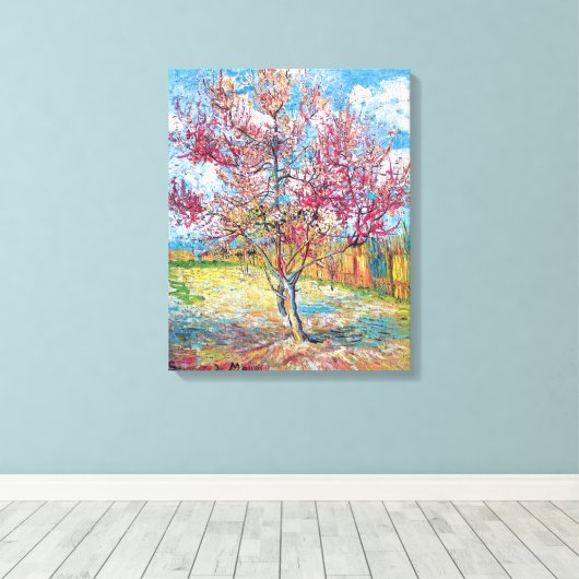 Van Gogh - Roze met roze bomen — Afdrukken van roz (Insitu (Houten vloer))
