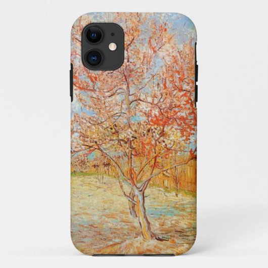 Van Gogh Roze Peach Tree in Blossom iPhone Case (Achterkant)