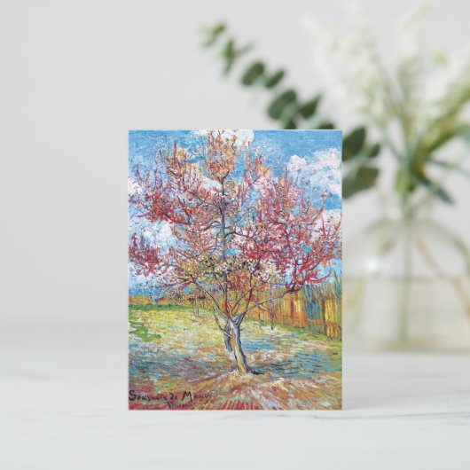 Van Gogh - Roze Perzikbomen Briefkaart (Staand voorkant)