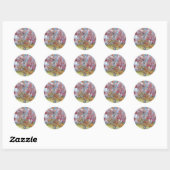 Van Gogh - Roze perzikbomen Ronde Sticker (Vel)