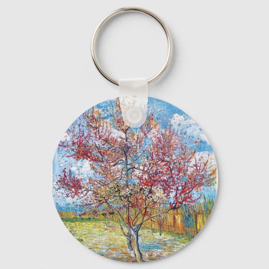 Van Gogh - Roze perzikbomen Sleutelhanger (Voorkant)