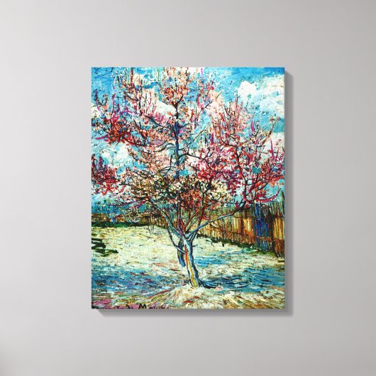 Van Gogh - Roze perzikboom Canvas Afdruk (Voorkant)