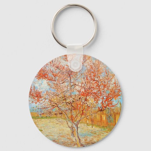 Van Gogh Roze Perzikboom in Blossom Sleutelhanger (Voorkant)