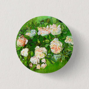 Van Gogh roze Roses Button