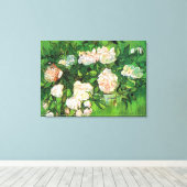 Van Gogh - Roze rozen Canvas Afdruk (Insitu (Houten vloer))