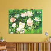 Van Gogh - Roze rozen Canvas Afdruk (Insitu (Woonkamer))