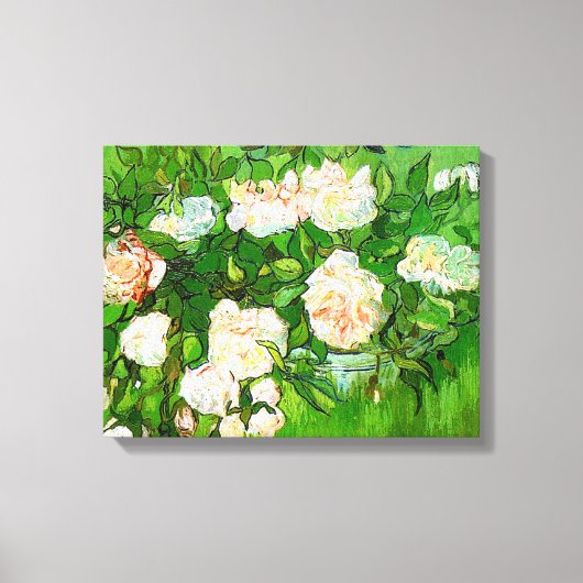 Van Gogh Roze Rozen Canvas Print (Voorkant)