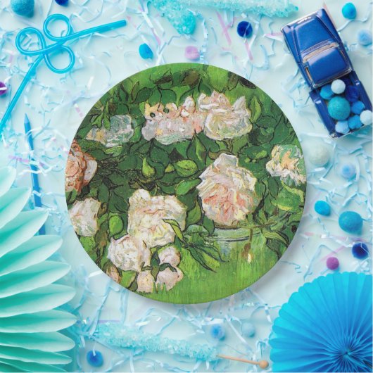 Van Gogh - Roze rozen Papieren Bordje (Feest)