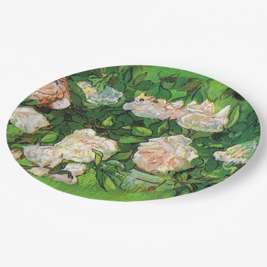 Van Gogh - Roze rozen Papieren Bordje (Gekanteld)