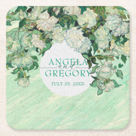 Van Gogh Rozen Bruiloft Papier Coaster Kartonnen Onderzetters