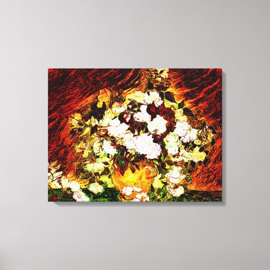 Van Gogh - Rozen Canvas Afdruk (Voorkant)