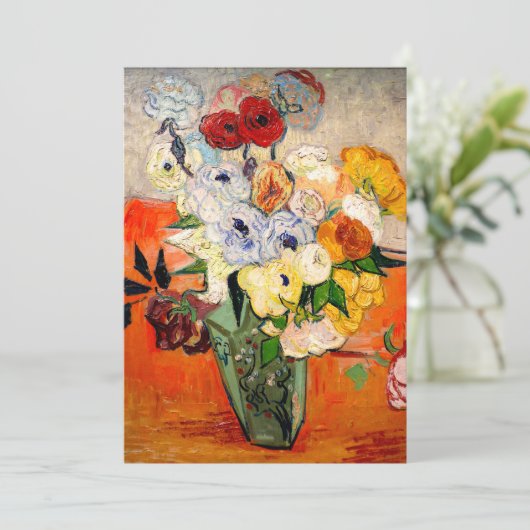 Van Gogh Rozen en Anemonen Kaart (Staand voorkant)