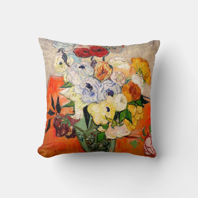 Van Gogh Rozen en Anemonen Kussen (Voorkant)