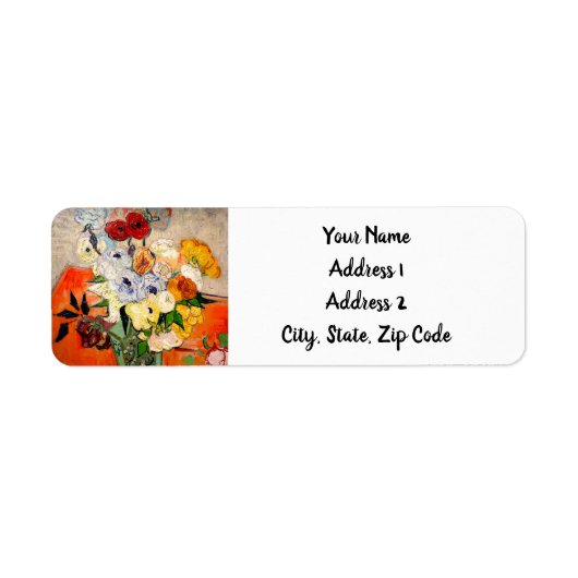 Van Gogh Rozen en Anemones Etiket (Voorkant)