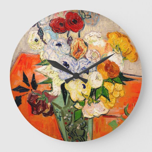 Van Gogh Rozen en Anemones Grote Klok (Voorkant)