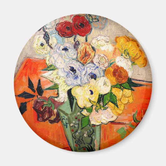 Van Gogh Rozen en Anemones Magneet (Voorkant)