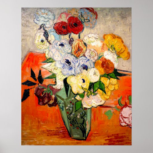 Van Gogh Rozen en Anemones Poster (Voorkant)