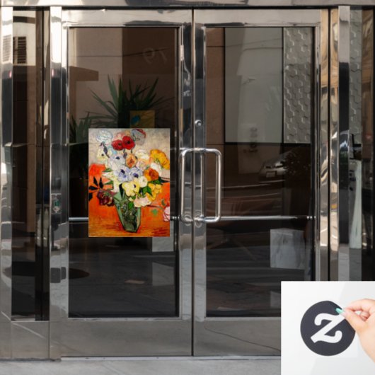 Van Gogh Rozen en Anemones Raamsticker (Kantoordeur)