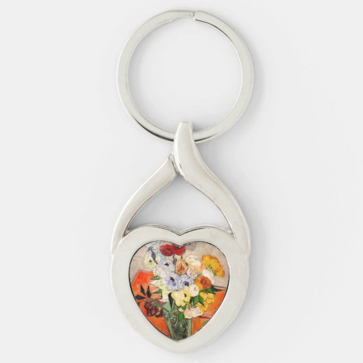 Van Gogh Rozen en Anemones Sleutelhanger (Voorkant)