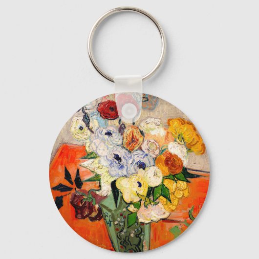 Van Gogh Rozen en Anemones Sleutelhanger (Voorkant)