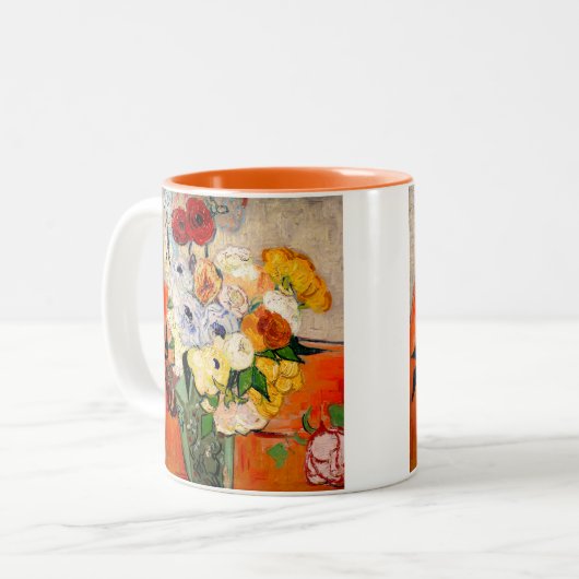 Van Gogh Rozen en Anemones Tweekleurige Koffiemok (Voorkant links)