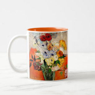 Van Gogh Rozen en Anemones Tweekleurige Koffiemok