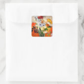 Van Gogh Rozen en Anemones Vierkante Sticker (Tas)