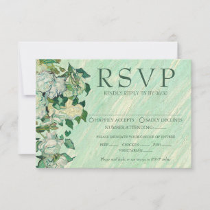 Van Gogh Rozen Huwelijk Reactiekaart RSVP Kaartje
