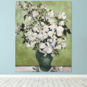 Van Gogh Rozen in een Vase Canvas Afdruk (Insitu (Houten vloer))