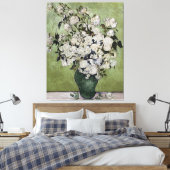 Van Gogh Rozen in een Vase Canvas Afdruk (Insitu (Slaapkamer))