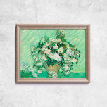 Van Gogh Rozen Oude Kunstmuur Poster<br><div class="desc">Poster van Vincent Van Gogh,  Roos,  1890. Oud beroemd schilderij met witte bloemen op een pot en een groene toon in postimpressionistische stijl. CCO-licentie,  public domain art. Lijst niet inbegrepen.</div>