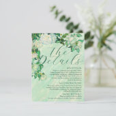 Van Gogh Rozen Save The Wedding Details Card Kaart (Staand voorkant)