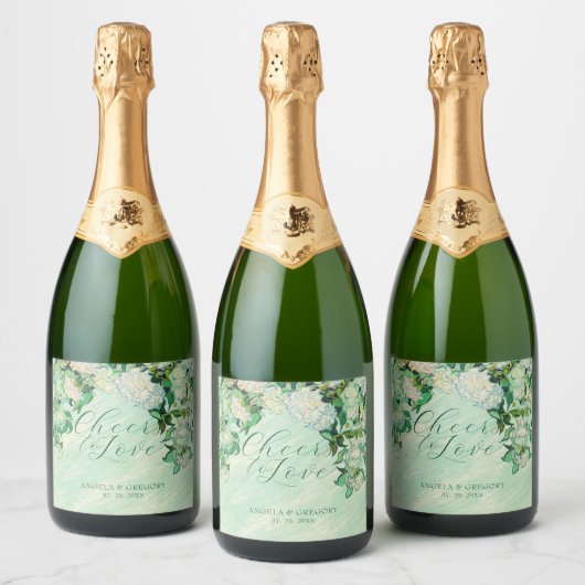 Van Gogh Rozen Wijnlabel Bruisende Wijnlabel Sparkling Wijnetiket (Flessen)