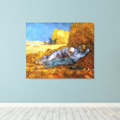 Van Gogh: Rust van het werk in de middag Canvas Afdruk (Insitu (Houten vloer))