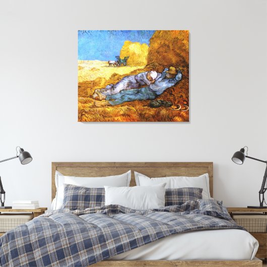 Van Gogh: Rust van het werk in de middag Canvas Afdruk (Insitu (Slaapkamer))