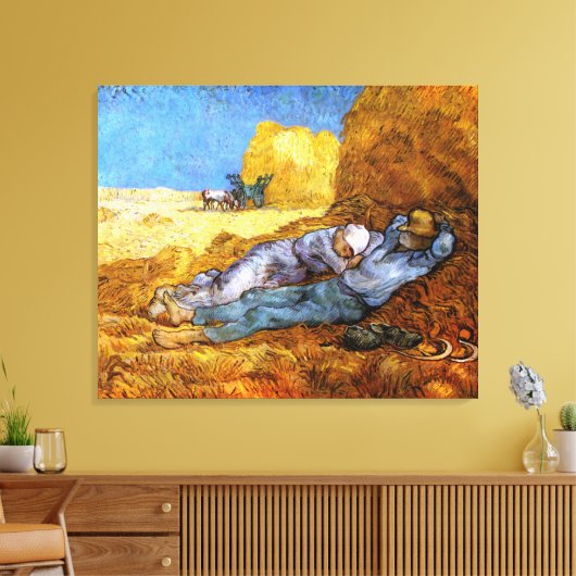 Van Gogh: Rust van het werk in de middag Canvas Afdruk (Insitu (Woonkamer))