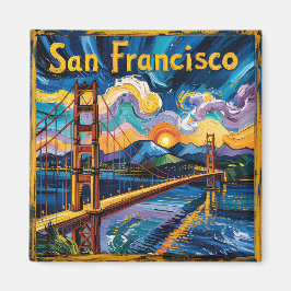 Van Gogh San Francisco Golden Gate Bridge Reizen Magneet