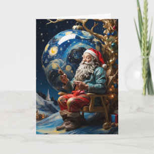 Van Gogh Santa Kaart Sterrennacht kerstkunst