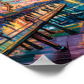 Van Gogh Santa Monica Pier Los Angeles Californië Poster (Hoek)