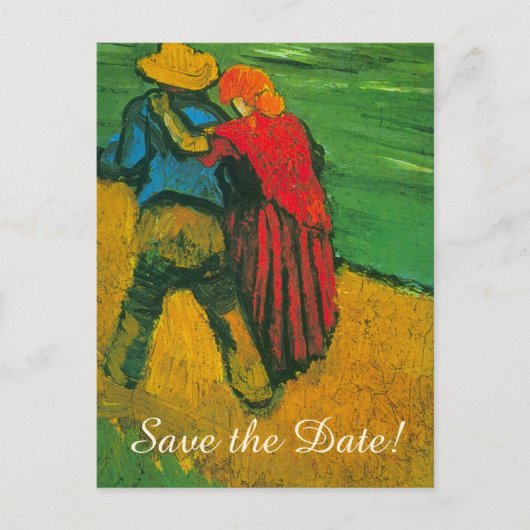 Van Gogh Save the Date! Twee geliefden Aankondigingskaart (Voorkant)