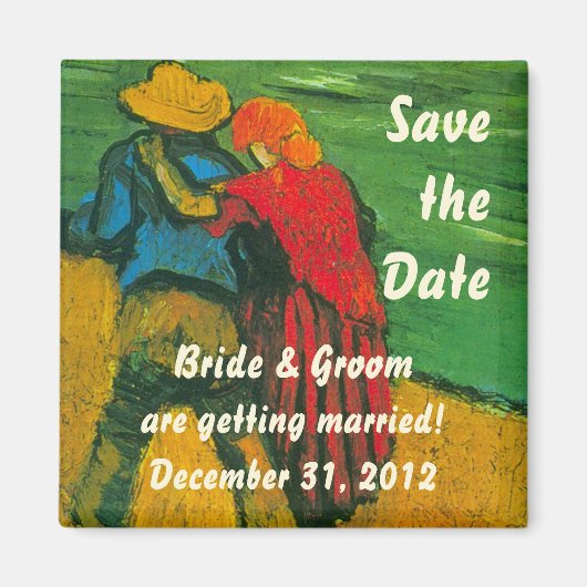 Van Gogh Save the Date! Twee Geliefden Magneet (Voorkant)