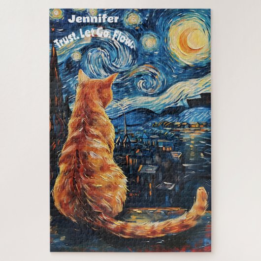 Van Gogh Schattigee katachtige puzzel (Verticaal)